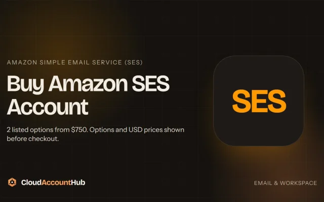 Buy Amazon SES Account listing visual on CloudAccountHub