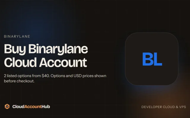 Buy BinaryLane Cloud Account listing visual on CloudAccountHub