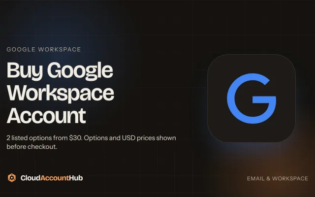 Buy Google Workspace Account Online listing visual on CloudAccountHub