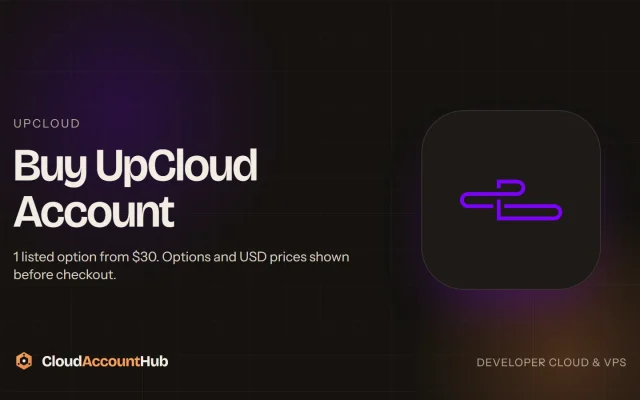 Buy UpCloud Accounts listing visual on CloudAccountHub